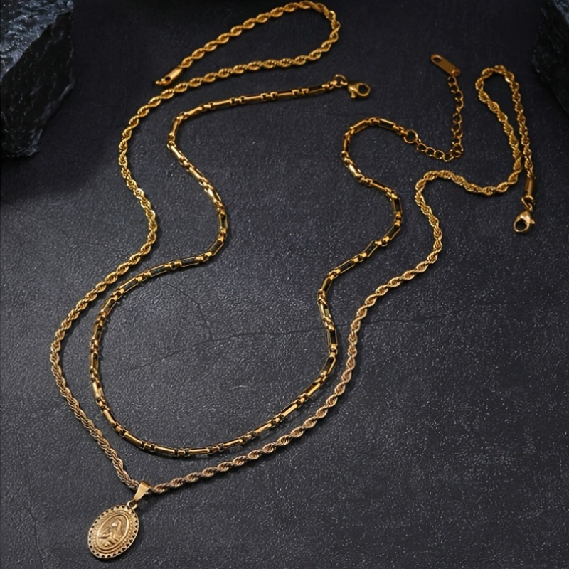 Set of 2 Stylish 18K Plated Pendant Necklaces for All